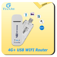 TIANJIE U800 4G LTE Portable WiFi Router 150Mbps SIM Card Slot USB Modem Plug & Play HTIANotspot Stable Connection for 10 Device