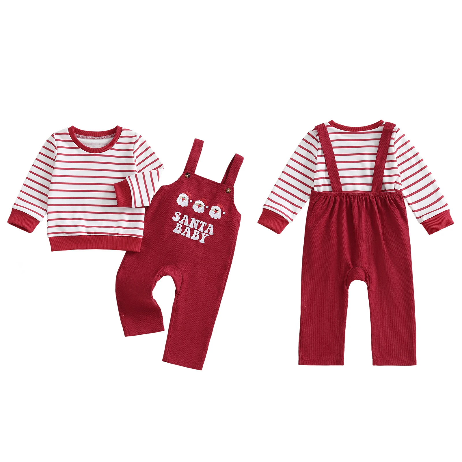 2026 الخريف الشتاء عيد الميلاد طفل رضيع ملابس عيد الميلاد شريط طويل الأكمام البلوز إلكتروني التطريز السراويل الشاملة 2 قطعة مجموعة #6