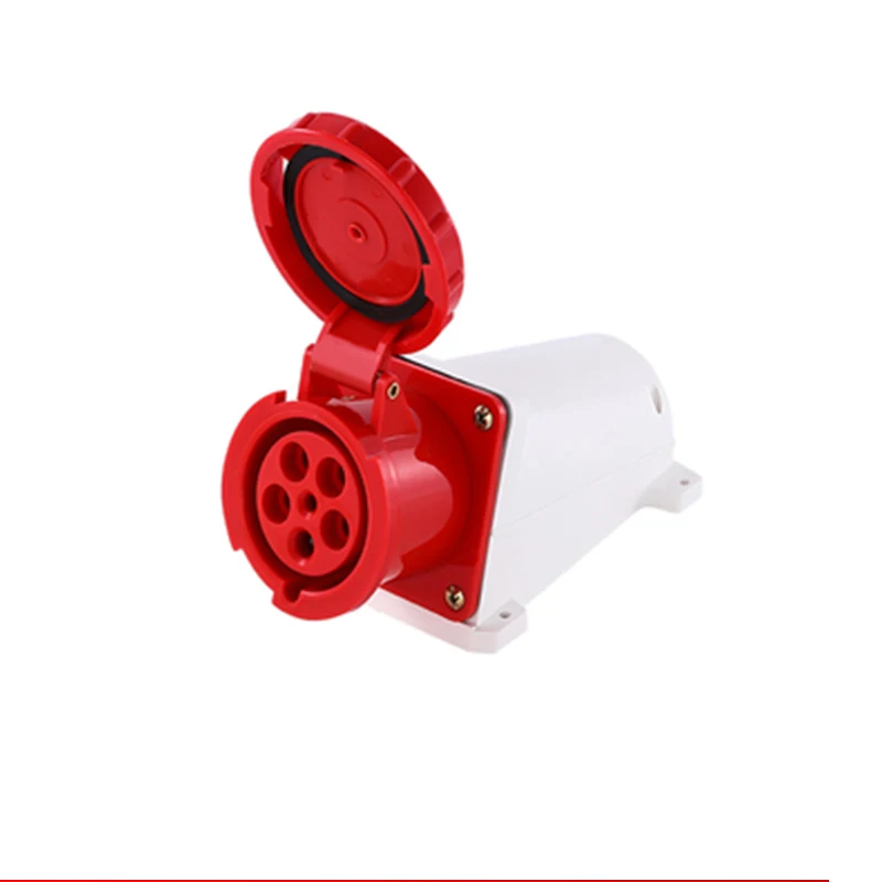 Waterproof Industrial Plug3/4 /5 Pin dustproof socket IP67 Male and Female 63A Mounted industrial socket 380V 415V