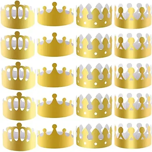 King Crown Party Hats Kids And Adults King Crown Party Hats 20Pcs 4Styles For Coronation Celebration Brand-new