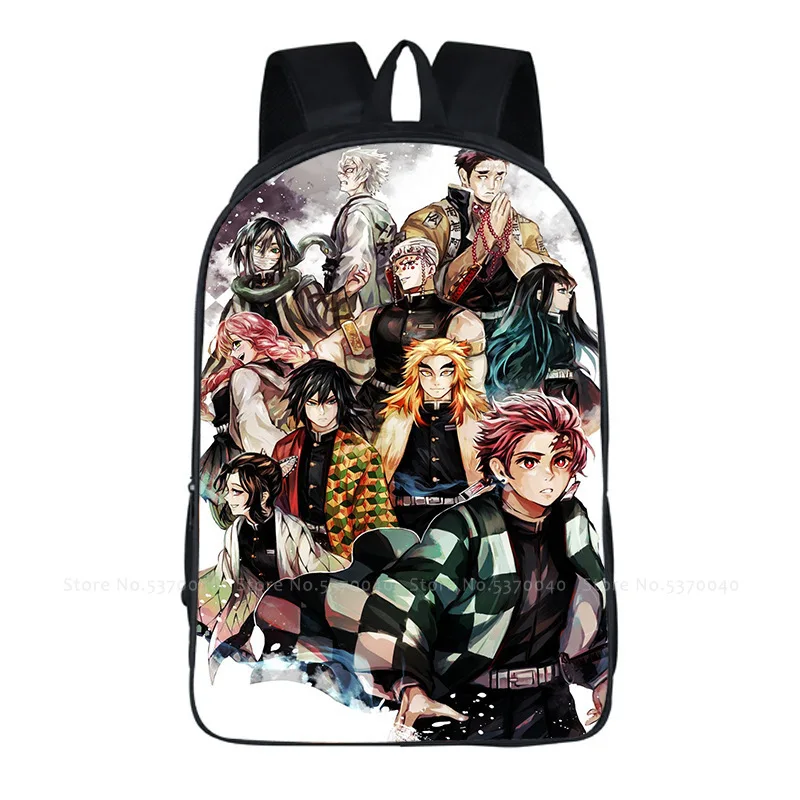 Children Backpack Japan Anime Demon Slayer Kimetsu No Yaiba Boys Girls Schoolbag Kamado Tanjirou Nezuko Cosplay Laptop Backpack