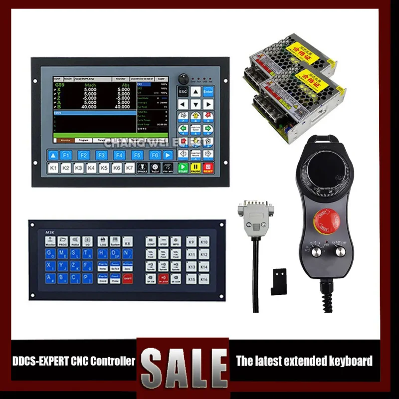 The Latest Cnc Offline Controller Ddcs-Expert 3/4/5 1Mhz G Code   Extended Keyboard 6 Axis Emergency Stop Mpg 75W24Vdc