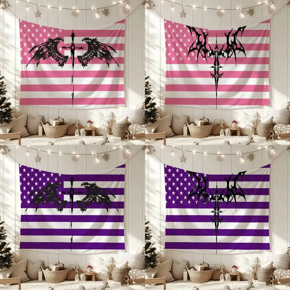 Gothic Bat Wing Sword Sigil Flag Outdoor Decorations for Bedrooms Home Decor Items Decoration Banners
