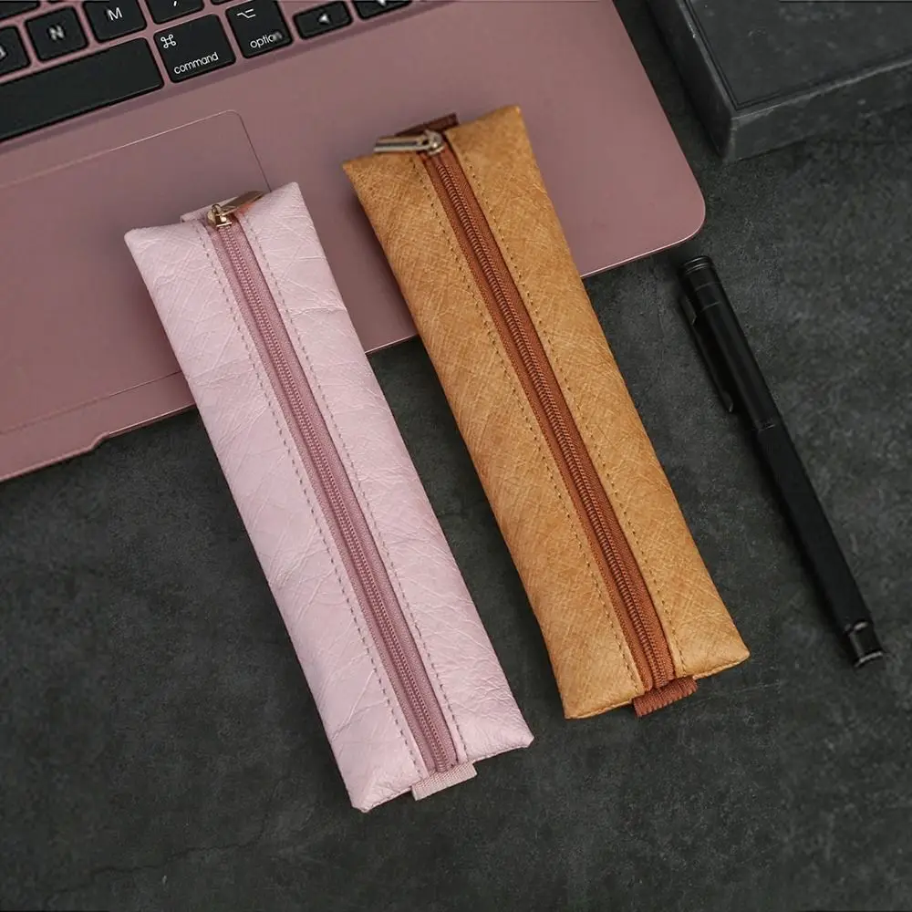 Simple Elastic Buckle Pen Bag Tyvek Portable Pen Clip Large Capacity Pencil Case Office Meeting
