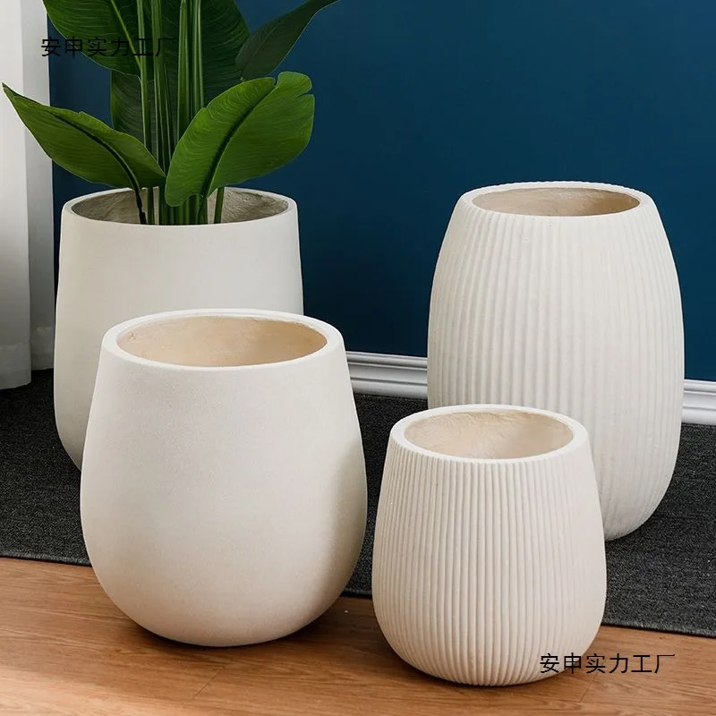 DSA simple flower pot round mouth deep office green plant household plant ornament indoor flower pot