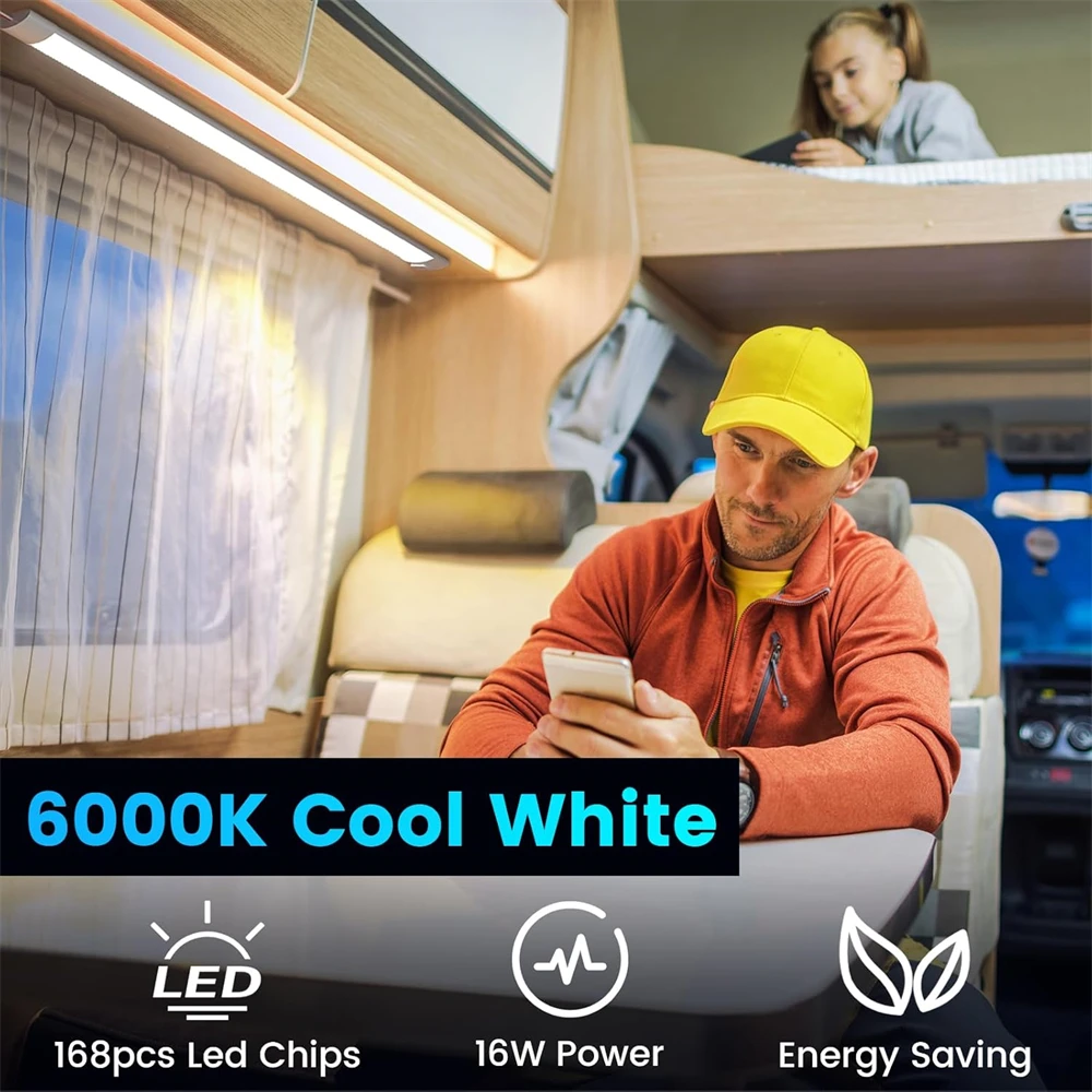 2PCS Auto Stamm Camping Licht 168LED Auto Innen Beleuchtung Decke Dach LED Bar 12V-85V camper Van Lkw Lkw Innen Lichter – Detail 4
