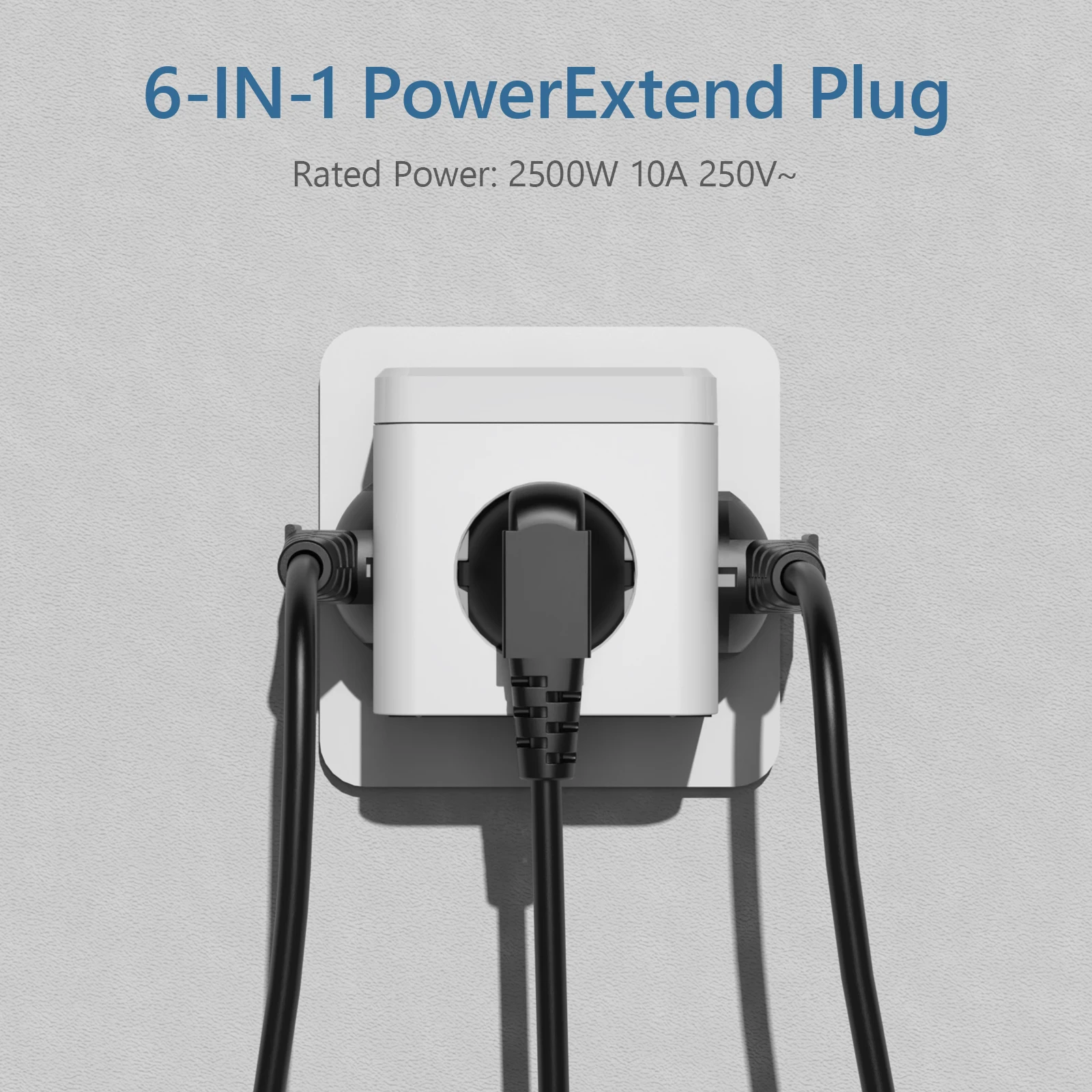 JINGMIN zeď nástrčkový extender s 3 střídavého outlets 3 USB porty 6-in-1 EU kolíček nabíječka on/off elektrický energie svléknout se spínač pro domácí