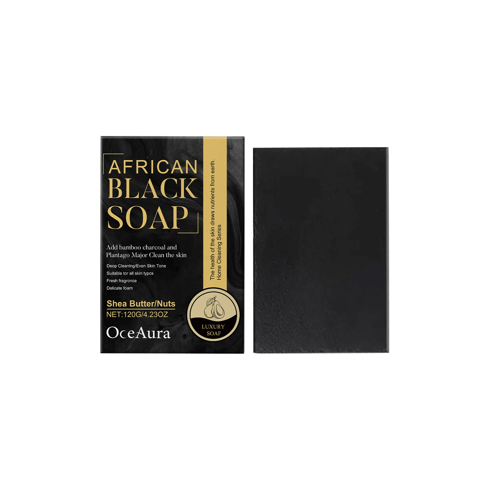 African Black Soap Improve Acne Deeply Cleaning Exfoliate Dark Spots Remover Brightening Delicate Skin Moisturizing Body Soap