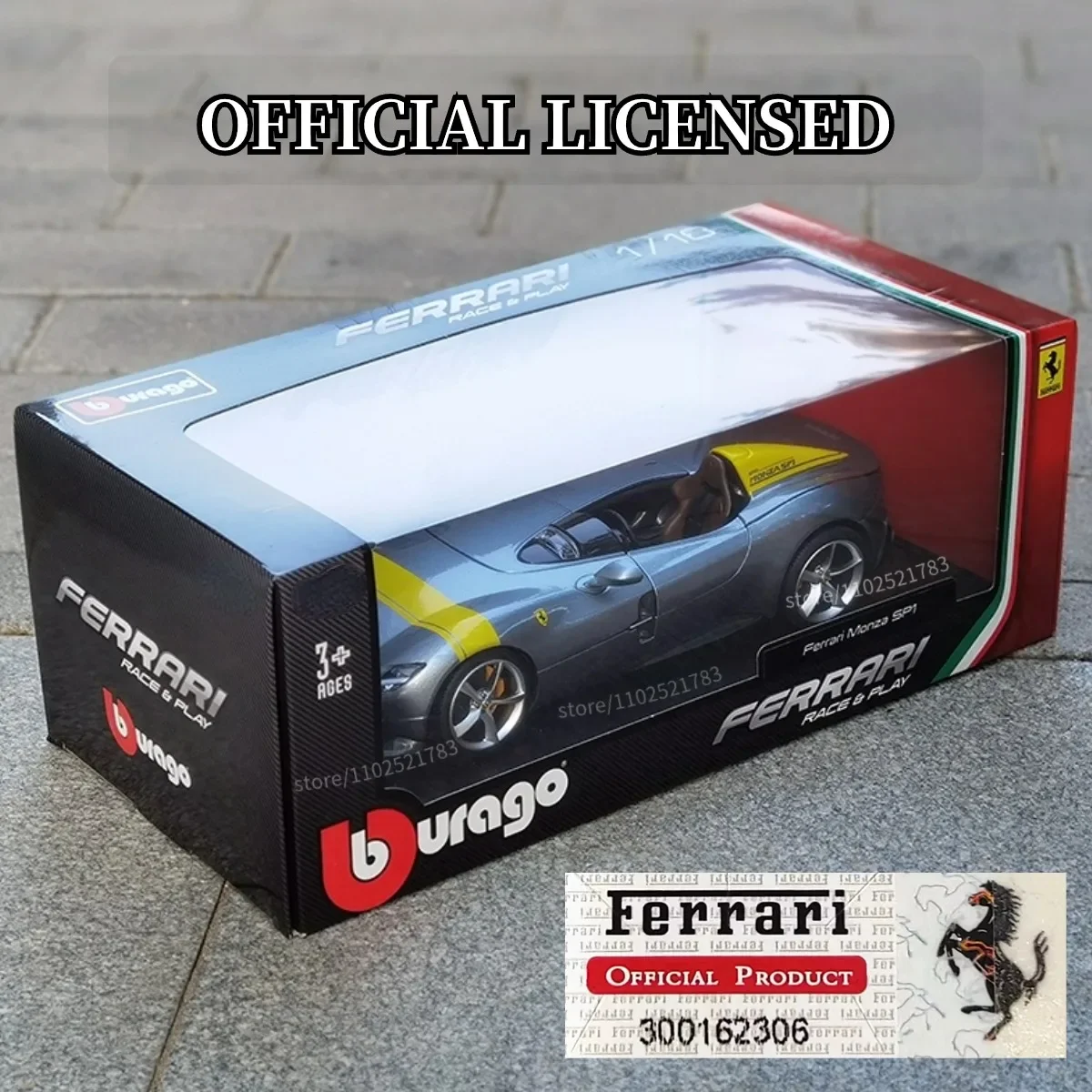 Bburago 1:24 Ferrari 250 GT Replica Metal Diecast Car Model Scale 458 488 Miniature Toy - Perfect Gift for Ferrari Enthusiasts