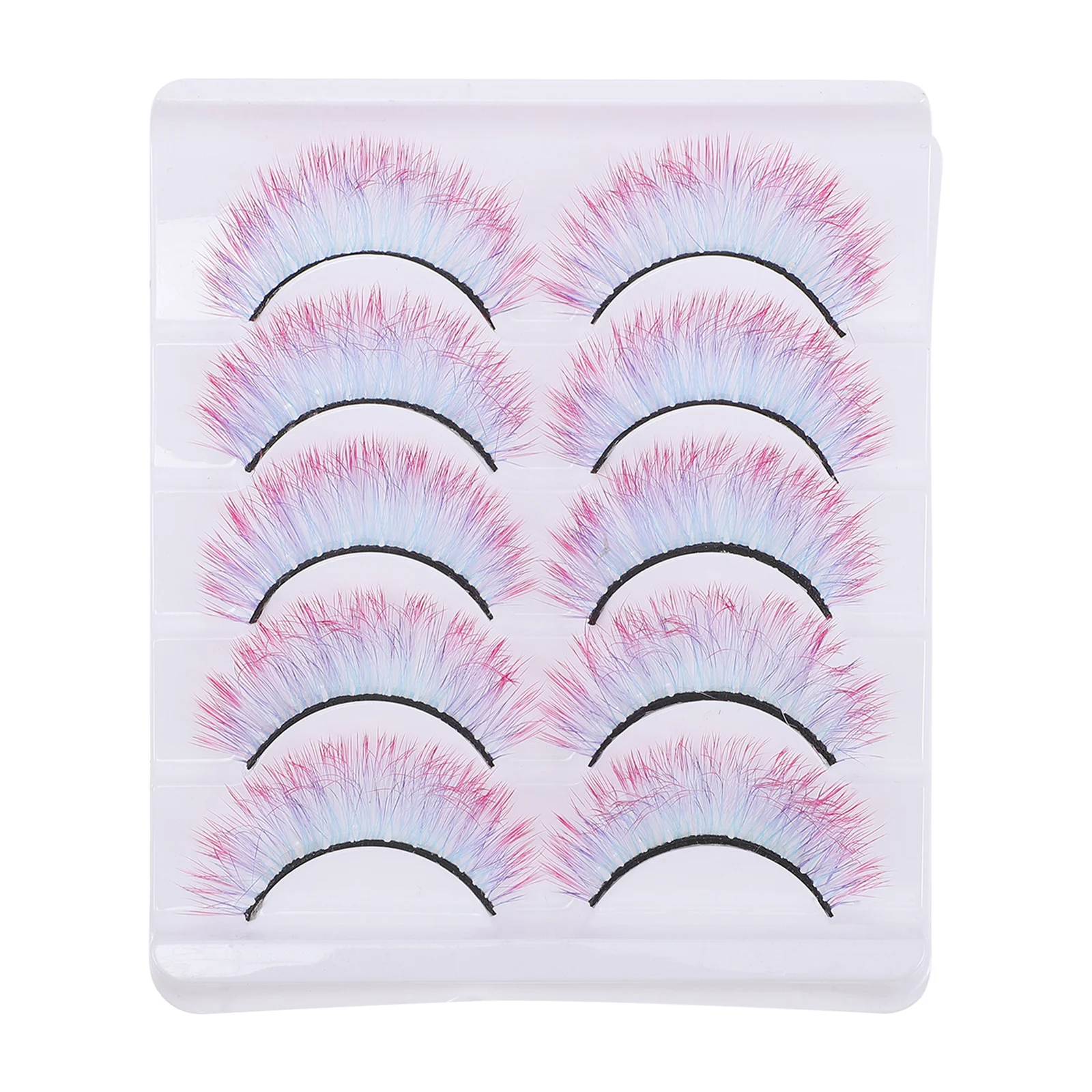 5Pairs Gekleurde Wimpers Trendy 3D Valse Wimpers voor Vrouwen Festival Rave Concert Look Verbeteren Nep Wimpers Cosplay Wimpers