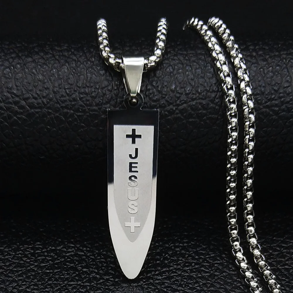 Hip Hop Gold Color Stainless Steel Necklace Retro Men Texture Small Square Plate Pendant Necklace Fashion Jewelry Casual Accesso
