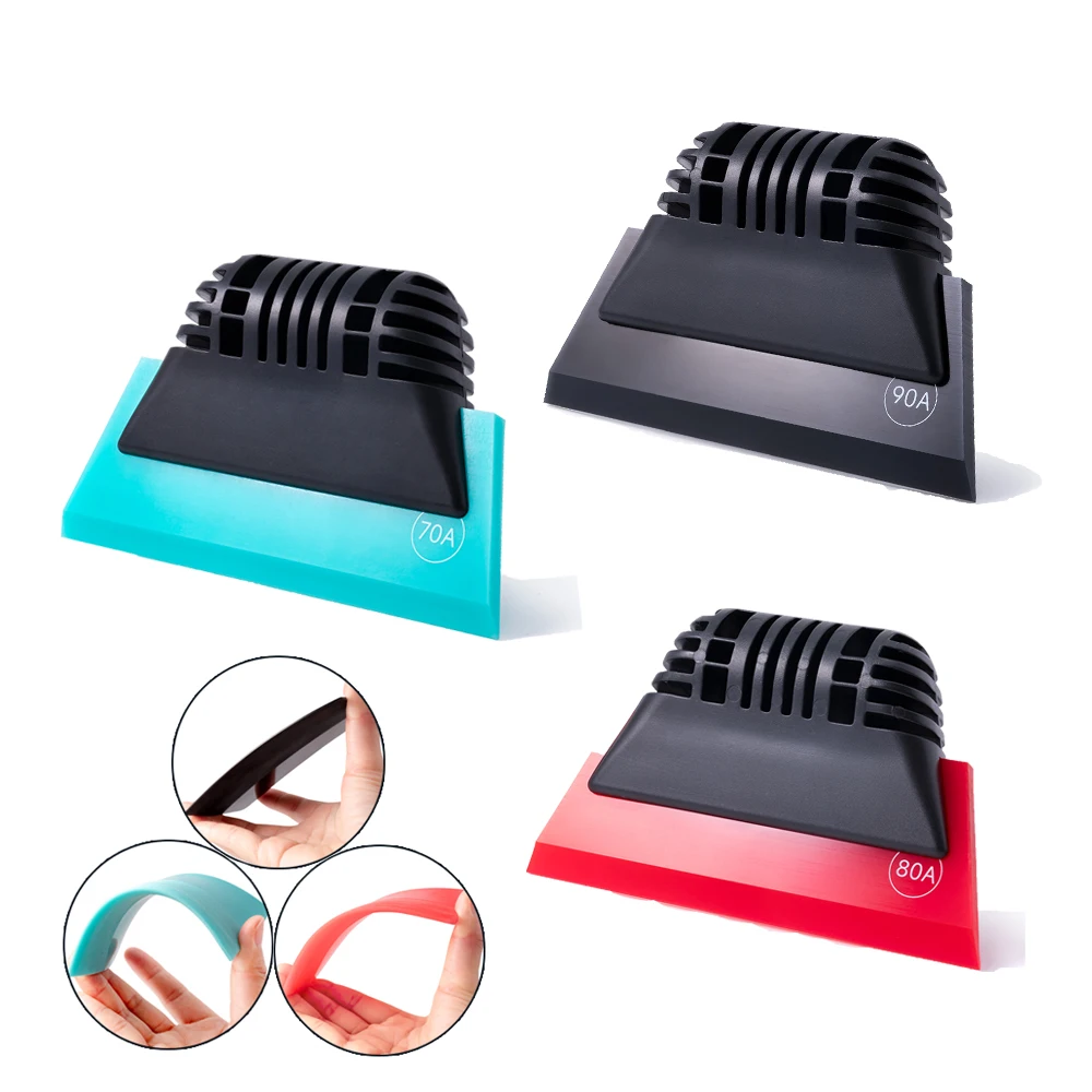 FOSHIO Rubber Blade Squeegee Set Window Glass Water Remover Car Film Wrap Ice Shovel Tinting Scraper Tool 70A 80A 90A Hardness