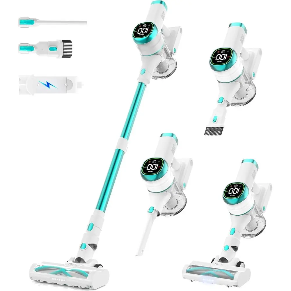 

Беспроводной вертикальный пылесос 40000Pa/450W с LED-дисплеем, зарядной док-станцией, защитой от запутывания, легкий, ручной, для шерсти животных и твердых полов