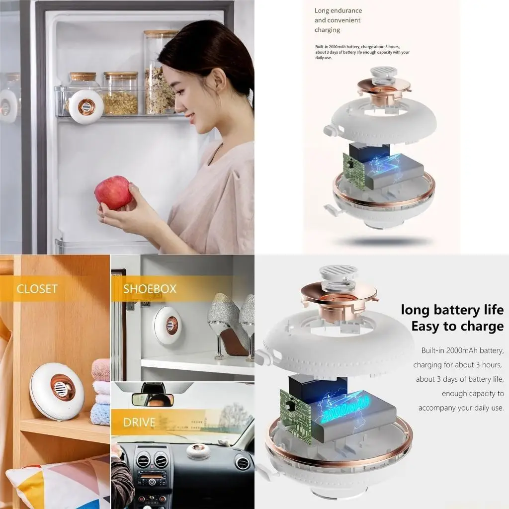 

D0AB Дезодоратор для холодильника Устранители запахов Мини USB Аккумуляторный дезодоратор для холодильника