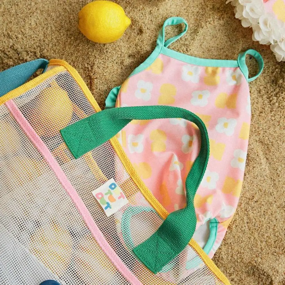 Portable Mesh Beach Bag Leaking Bath Large Capacity Travel Swimming Storage Toy Basket