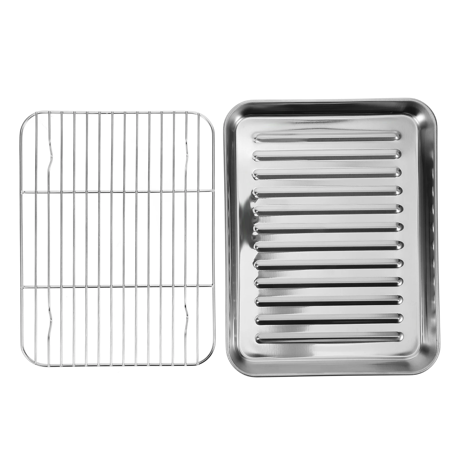 

Bakeware Set Roasting Pan Baking Tray with Cooling Rack Stainless Steel Dish Oven Roaster