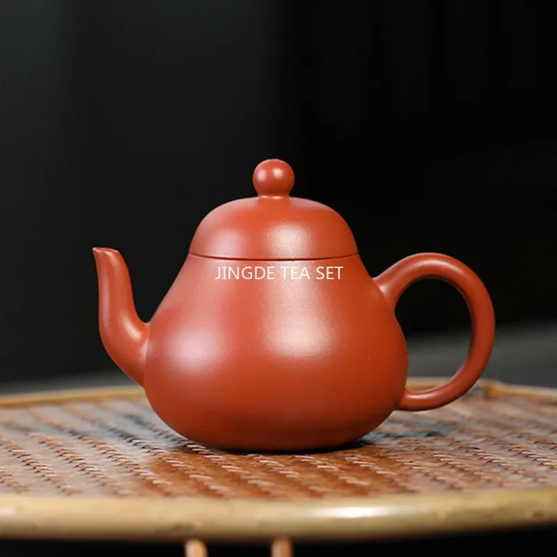 80ml Yixing Purple Clay Teapot Famous Artists Handmade Pear-shaped Small Capacity Tea Pot Kettle Chinese Zisha Tea Set Teaware