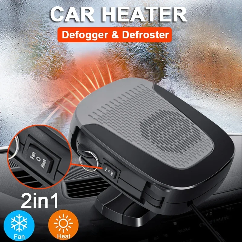 

12V Portable Car Heater 12V 150W Car Windshield Defogger Defroster Fast Heating Cooling Fan Winter Car Heating