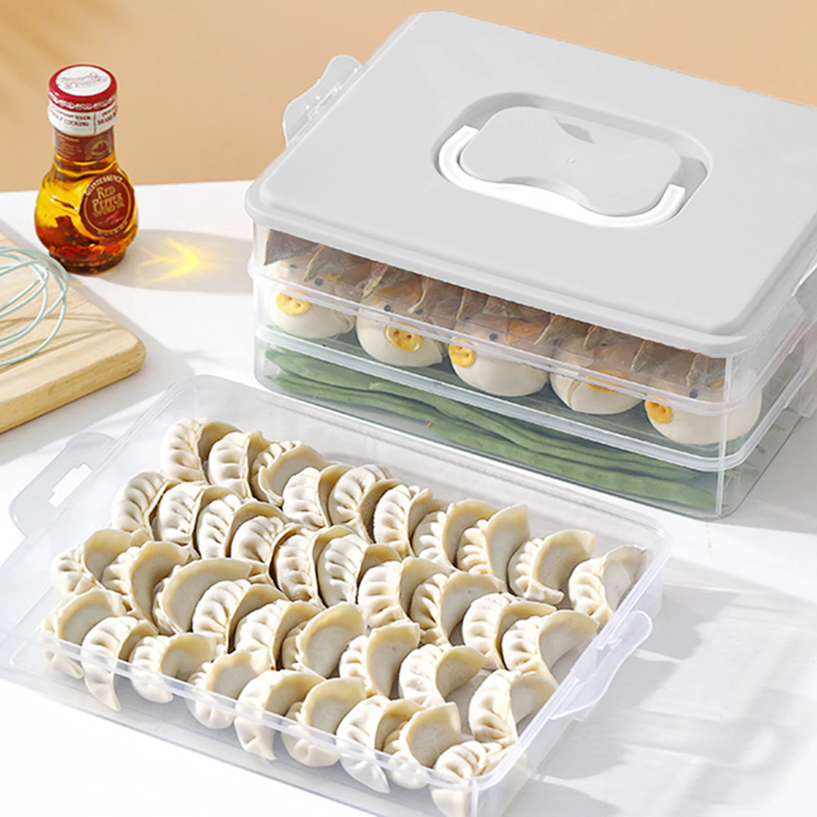 

Dough Storage Box Clear Containers Fridge Kitchen ganizer Large Capacity Dumpling Box Plastic Food Freezer Holder Container
