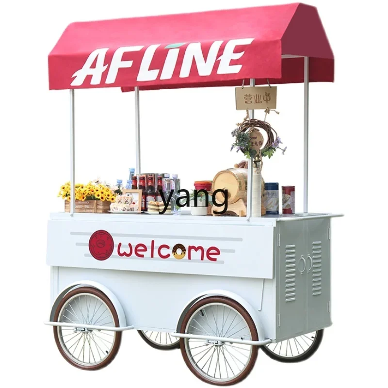 

CX wrought iron float movable stall hand push night market outdoor scenic spot sales car