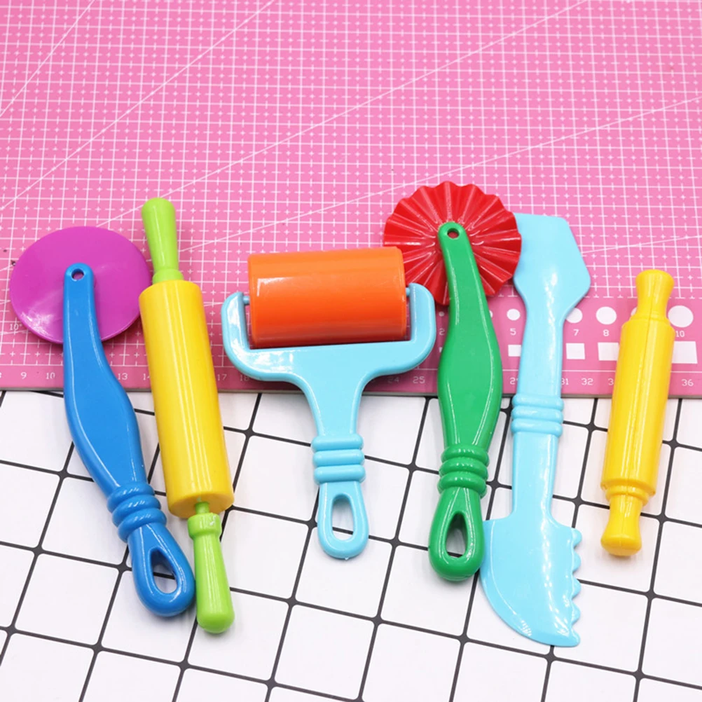 

7pcs Space Molds For Kids Diy Plastic Handheld Diy Plastic Handheld Roller Roller Clay Smoothing Tool Ceramic Pottery Craft Set