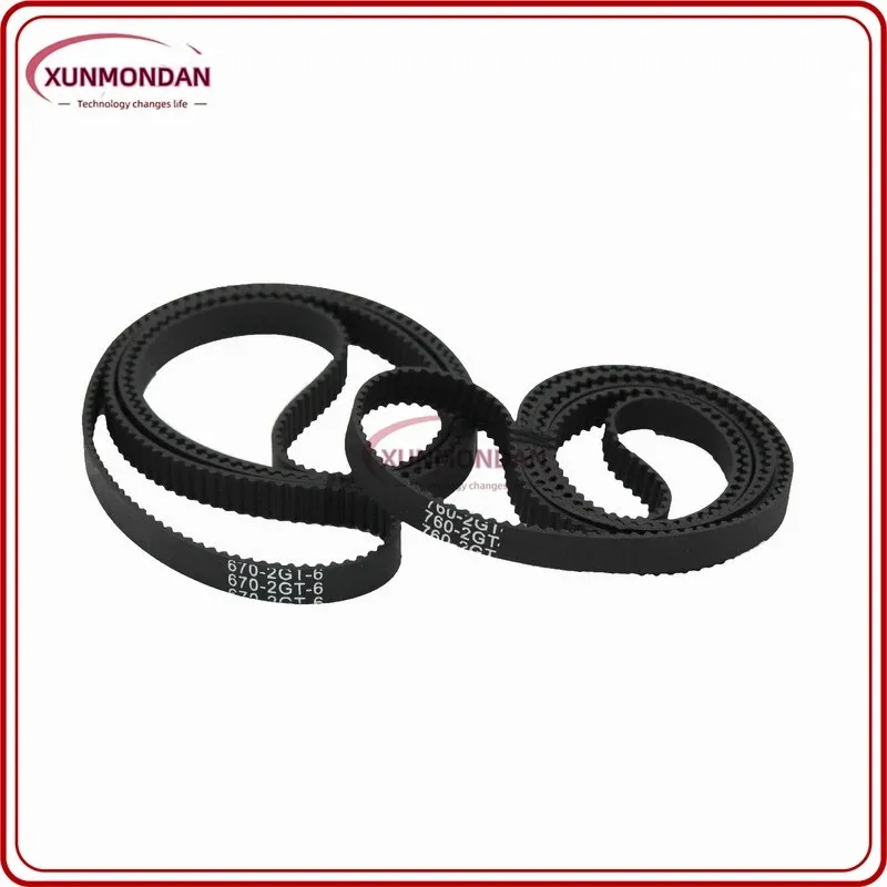 2GT GT2 Width:6mm  Pitch 2mm High-Quality Rubber Closed-Loop Timing Belt, Belt Circumference 740mm-1250mm, Used For 3D Printers