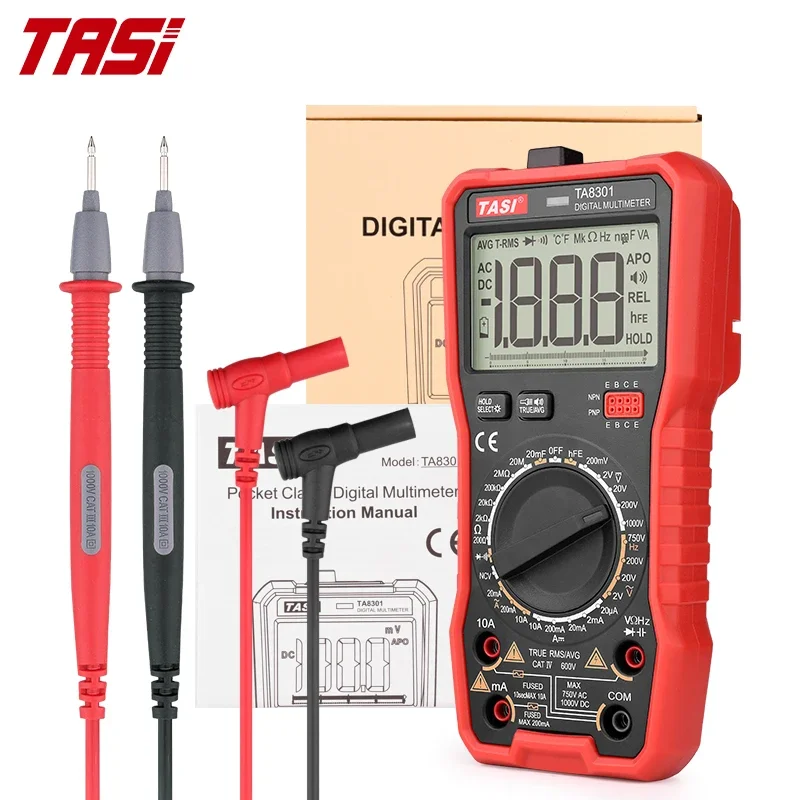 

TASI Digital Multimeter With Voice Broadcasting Function Profesional Ture RMS AC DC NCV Smart Multimetro Voltage Tester TA8301