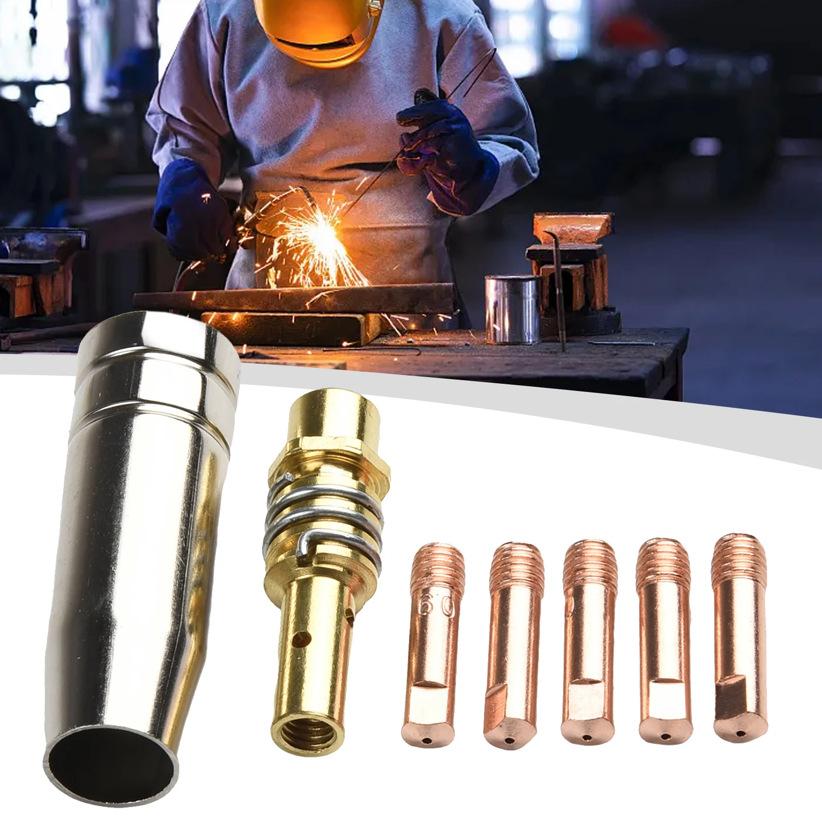 

7PCS Mig Contact Tip Consumable MIG Welding MB15 15AK Contact Tip 0.8/1.0/1.2mm Welding Equipment Accessories Home DIY