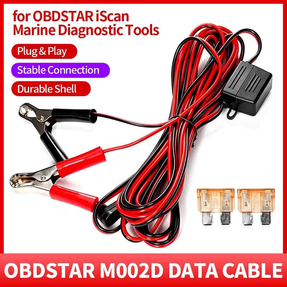OBDSTAR M002D Dual Clamp Power Cable for OBDSTAR DP PAD3 for OBDSTAR DC700 6M Gearbox Cloning Power Harness with Fuse Connector