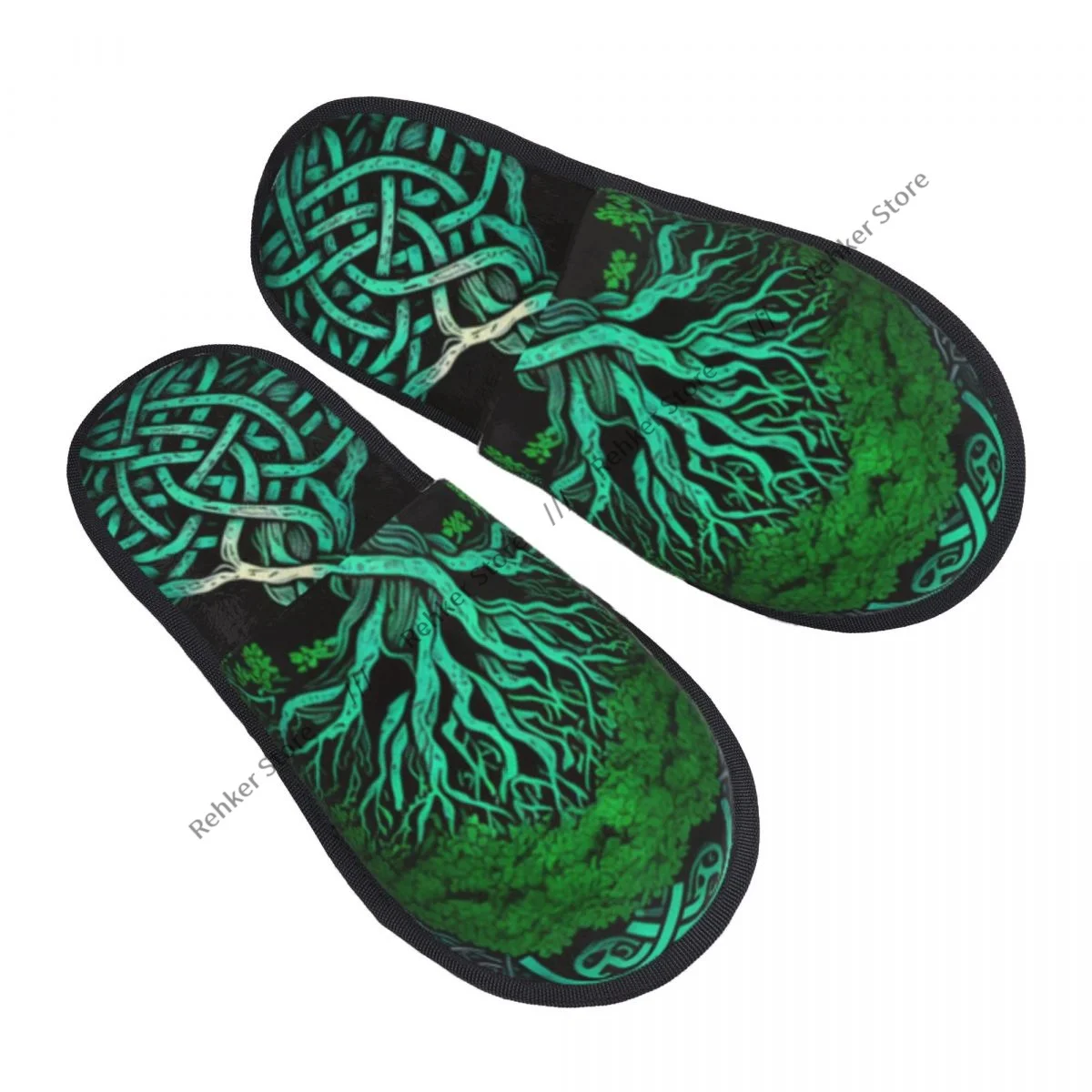 Magic Of The Celtic Tree Of Life Indoor Slippers Furry Slipper Winter Home Shoes House Flat Closed Toe Slides Flip Flops