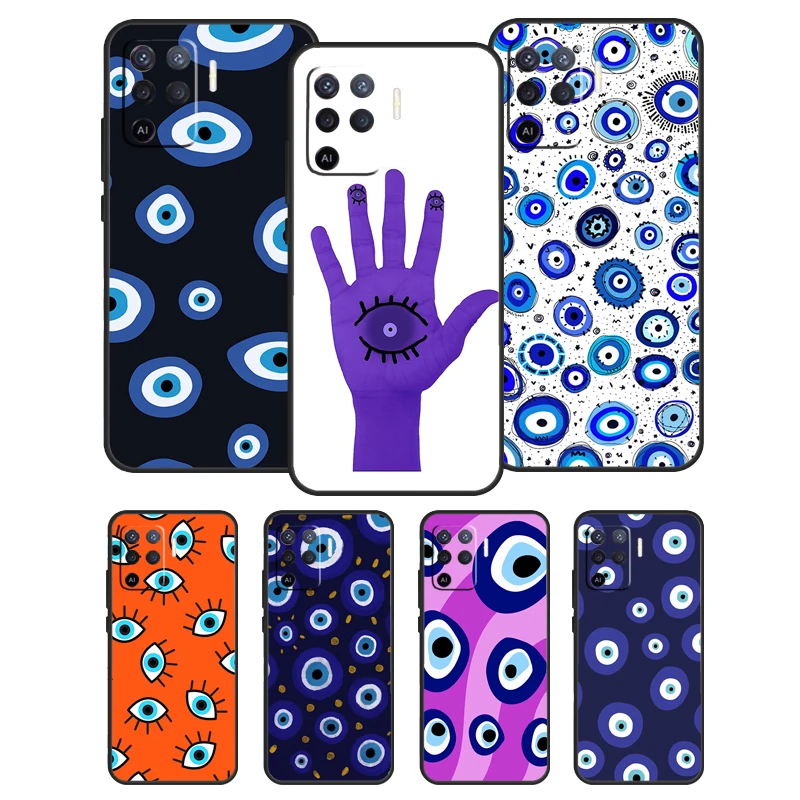 Blue Nazar Boncuğu Evil eye Phone Case For OPPO A74 A54 A94 A15 A3S A5S A52 A72 A83 A91 A93 A5 A9 A31 A53S 2020 Coque