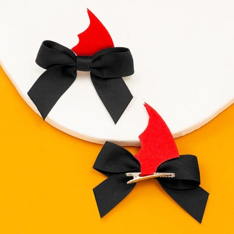 

Заколка для волос в стиле панк для горячих девочек, маленькие заколки в форме крыла летучей мыши и банта, заколки для волос с в