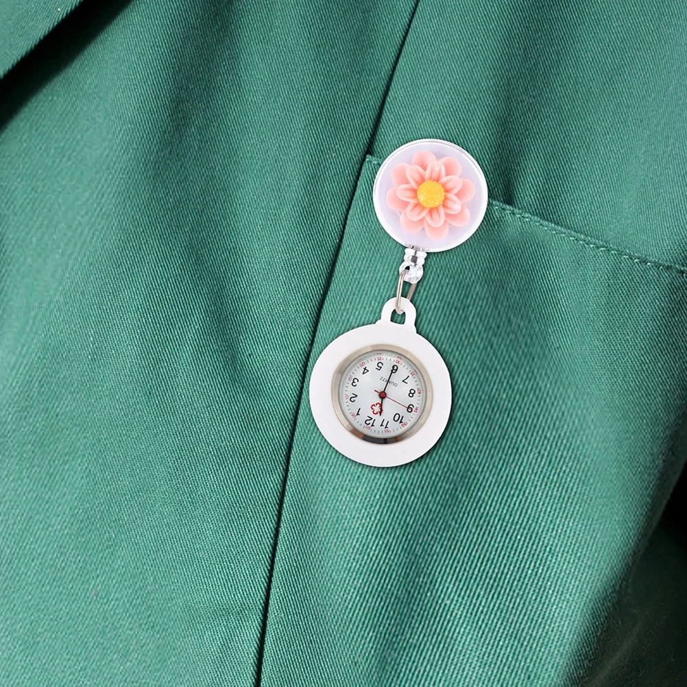 

Nurse Watch Silicone Clip-on Badge Large Dial Lightweight Watch Retractable Clip Medical Staff Gift