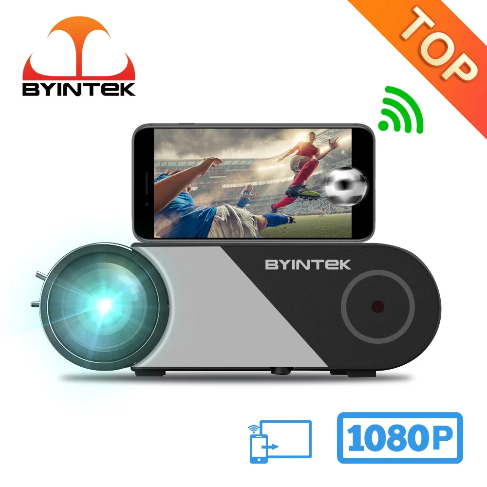 Проектор BYINTEK K9, Full Hd 1080P 4K Wi-Fi, компактный портативный проектор 2,4G, телефон для видео смартфона, дома, офиса, кемпинга