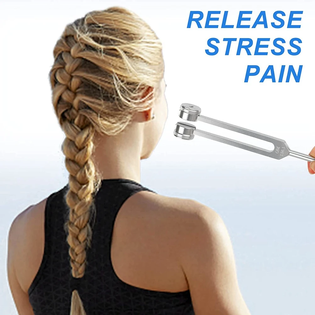 Набор камертонов (128 Гц, 136,1 Гц, 512 Гц, 4096 Гц) камертонов с рефлекторным молотком для заживления чакр Набор лечебных музыкальных богатых