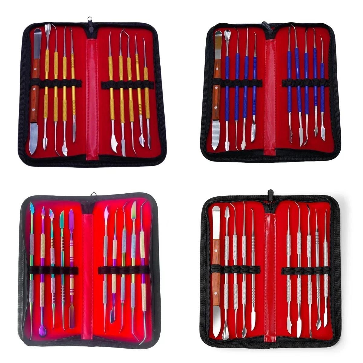 6/10Pcs Dental Wax Carver Plaster Spatula Knife Stainless Steel Double Ends Sculpture Knives Blade Composite Resin Filling Tool