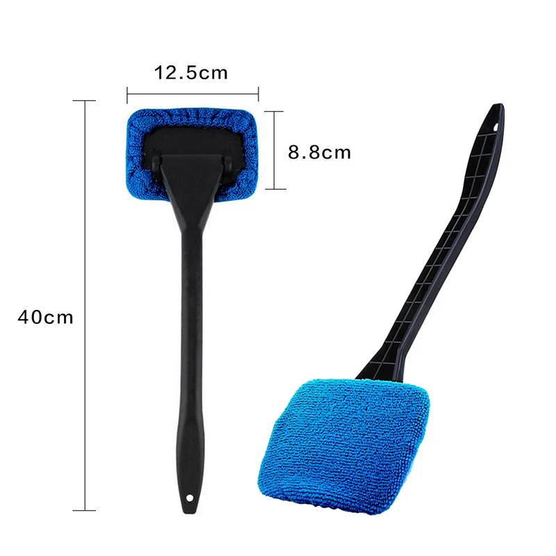 1 قطعة فرشاة تنظيف نوافذ السيارة الجديدة حاجز الرياح ممسحة داخل السيارات الداخلية ممسحة ضباب الزجاج مع مقبض طويل تنظيف السيارة