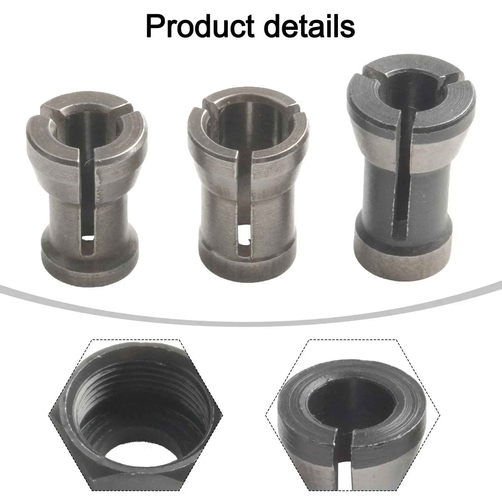 Trimmer Chuck 8 ชิ้น 6 มิลลิเมตร 6.35 มิลลิเมตร 8 มิลลิเมตร Collet Chuck สําหรับแกะสลักเครื่องตัดไฟฟ้า Router Trimmer Chuck