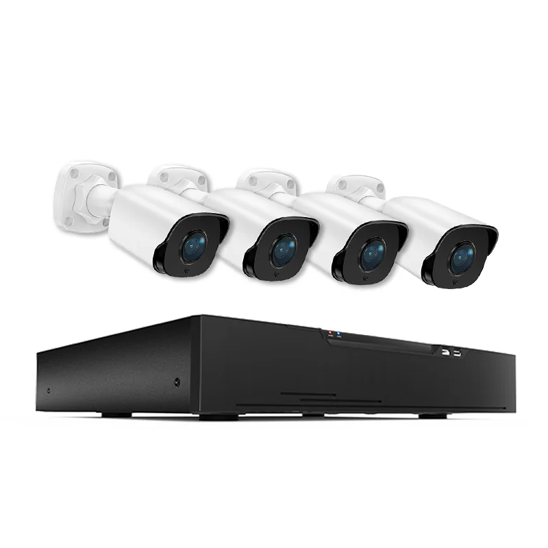 2026 5MP Human Detection 4CH NVR Kit Outdoor Night Vision IP CCTV Camera System with Cloud Storage POE Security