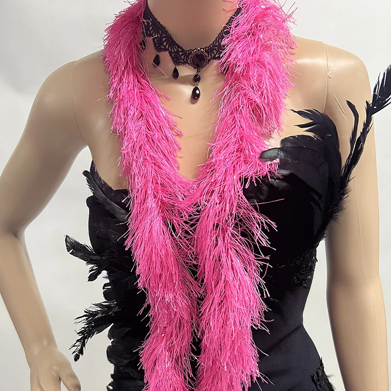 Adult Performance Feather Scarf Thickened Simulation Artificial Feather Boa Garland Color Strip for Halloween Carnival Party