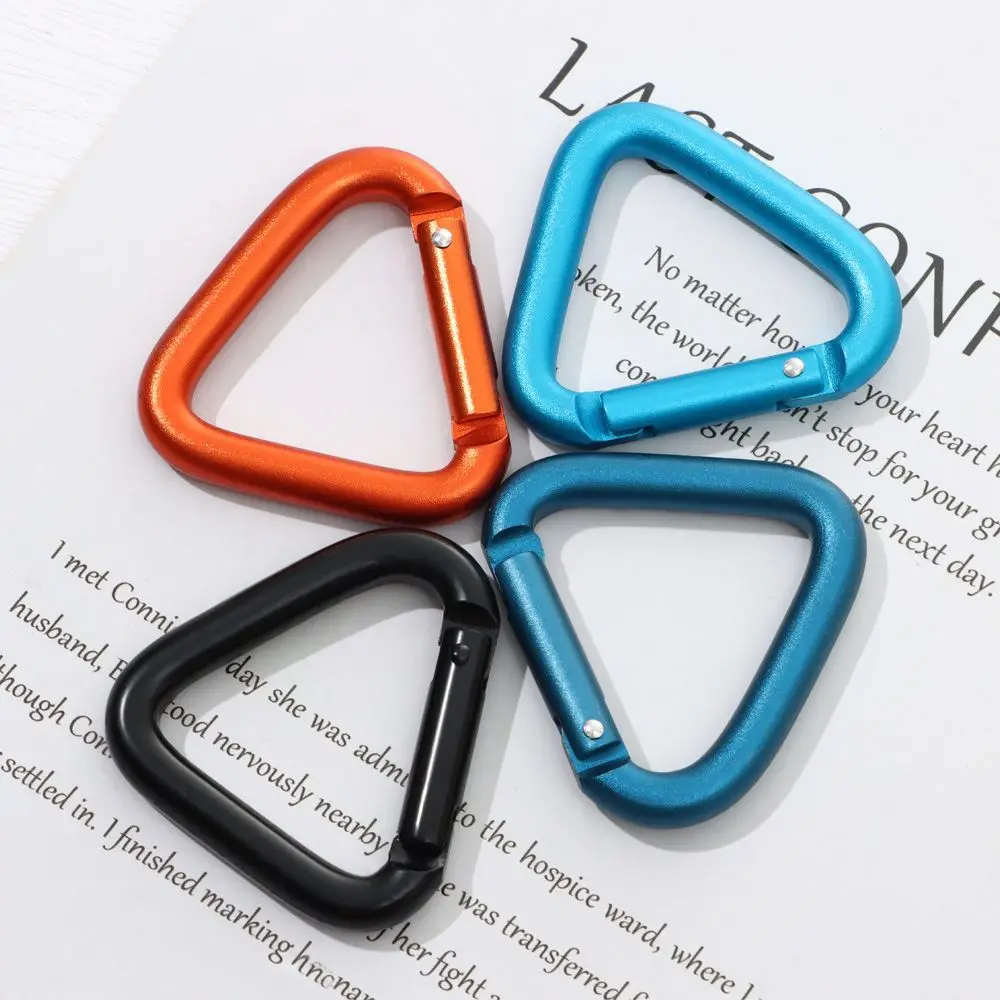 High Quality Safety Multicolor Aluminium Climbing Button Camping Hiking Hook Buckle Keychain Alloy Carabiner