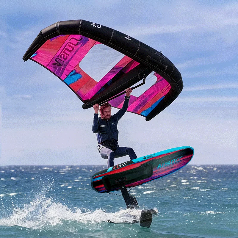 Aisunss Inflatable Surfing Kite Outdoor Sports Kitesurf Inflatable Wind Wing for Water Surfing Snow Skiing Water with Window
