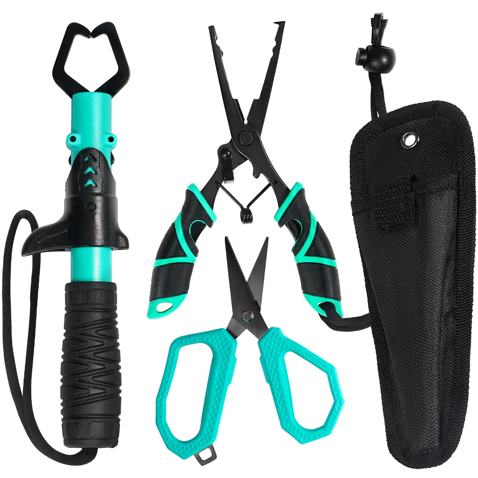 

Набор синих рыболовных плоскогубцев и захватов для рыбы, комплект для морской/пресноводной рыбалки с чехлом и шнурком, портативные инструменты для контроля рыбы для рыболовов