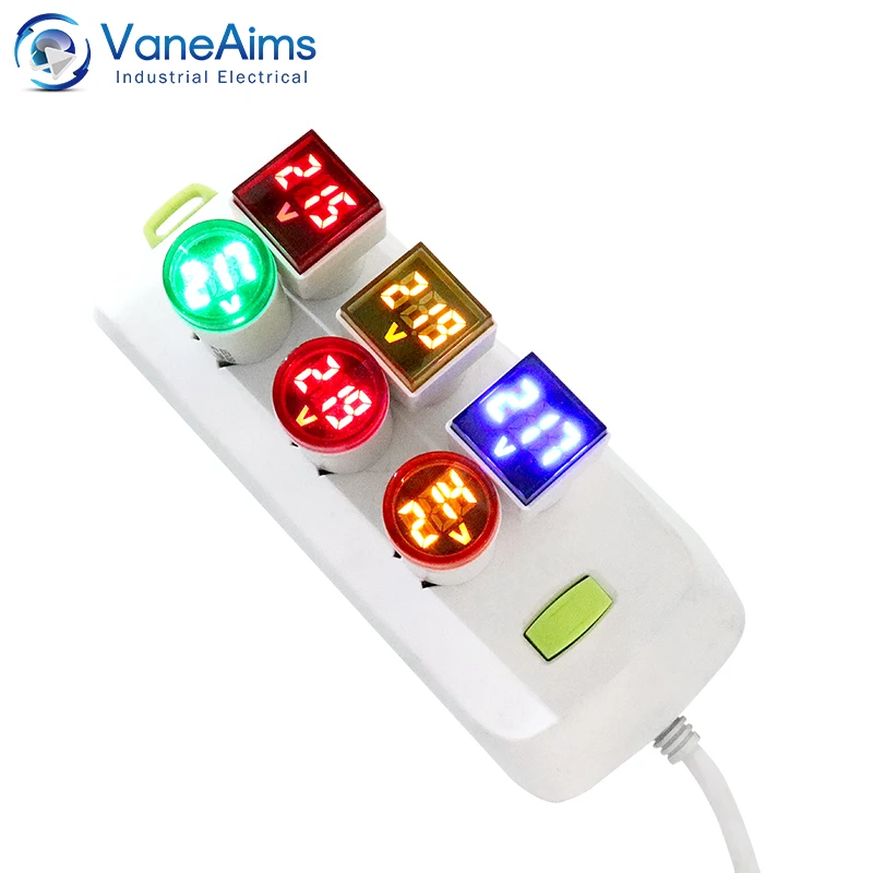 AC30V-500V Digital Voltmeter EU Plug Volt Meter Socket Voltage Tester LED Voltage Gauge Meter Square/Round Head AC Voltage Meter