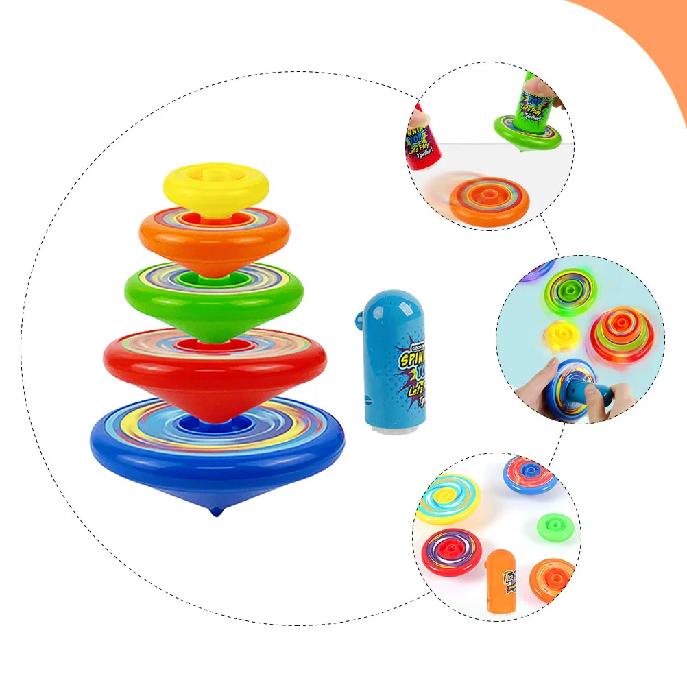 Funny Spinning Top Gyro Toys Hand Turning Luminous Stacking Tops Manual Rotating Tops Children Birthday Gifts