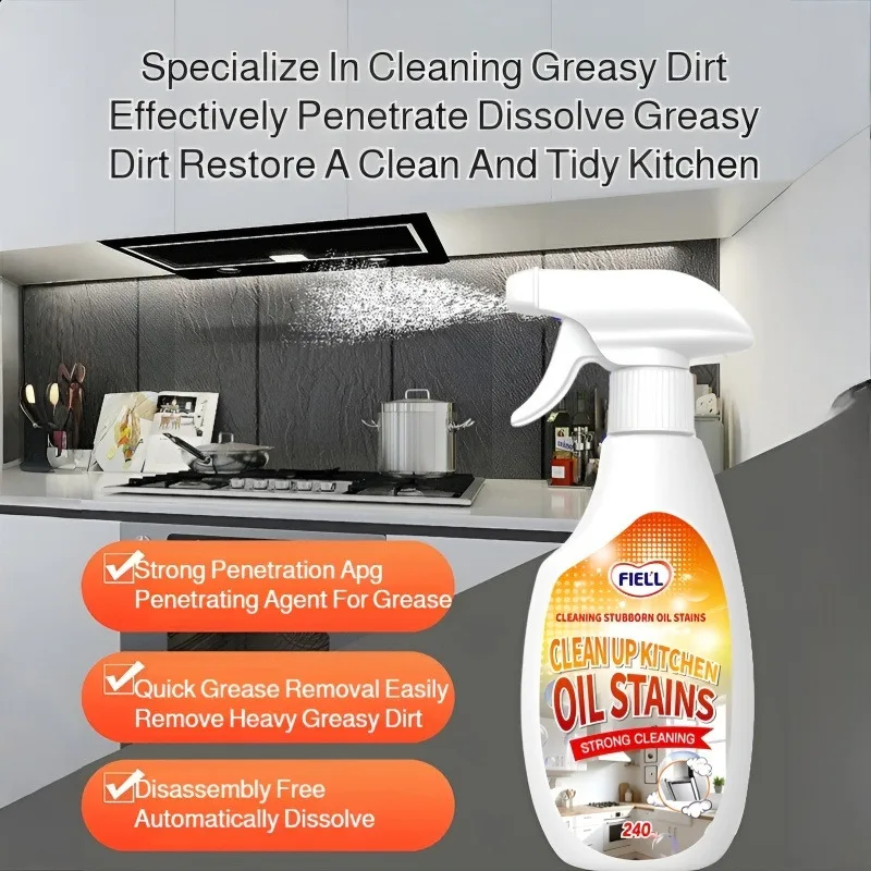 Kitchen Grease Cleaner , Non-harmful to Kitchenware,Universal Powerful Stain Removal,Efficient & Safe for Daily Kitchen