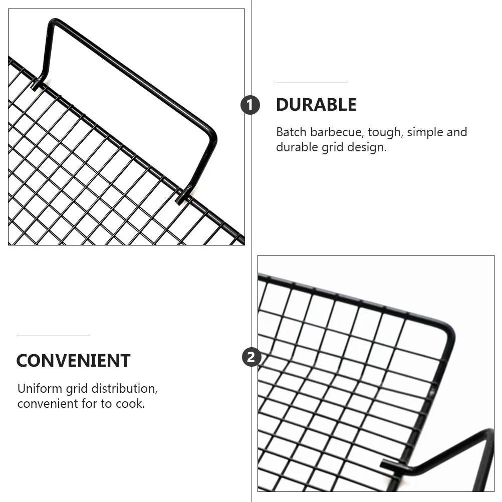 1pc Non-Stick Bbq Grill Mesh Heavy Duty Stainless Steel Barbecue Rack Foldable Cooking Grid For Grilling Chicken Wings Steak