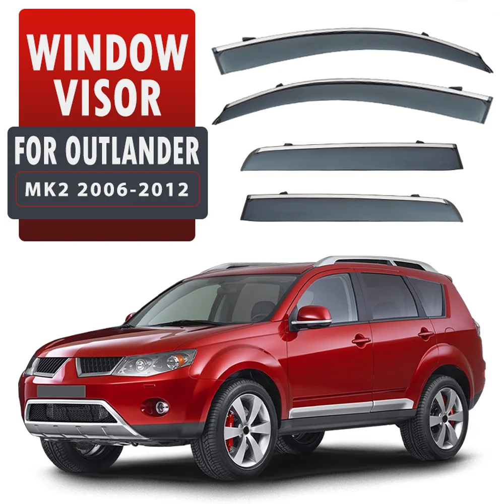 

Хромированные полоски, защита от дождя для MITSUBISHI OUTLANDER 2ND 2006-2012, оконный козырек, ветровые дефлекторы, дверной козырек, вентиляционные шторы