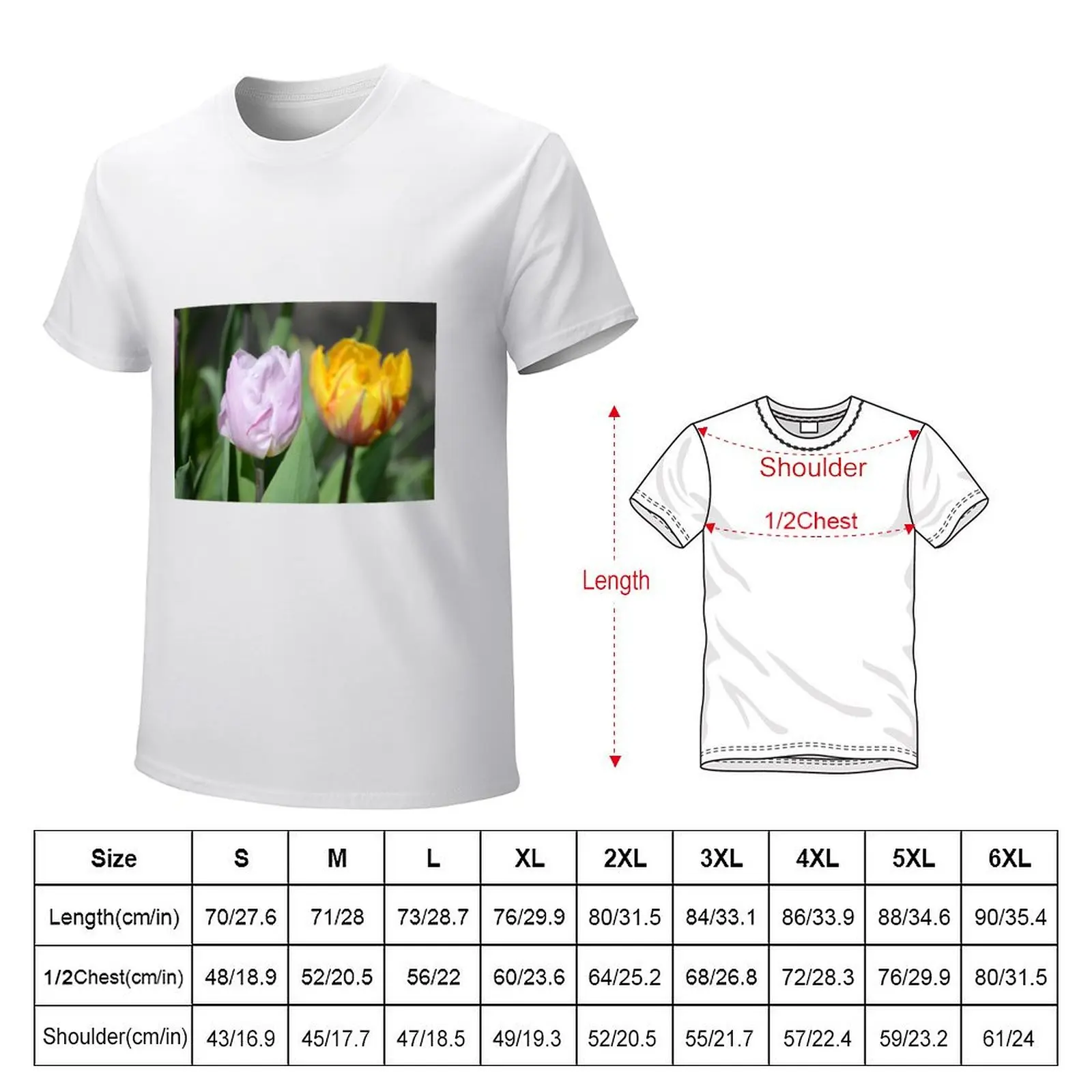 Tulips T-Shirt vintage clothes plus sizes quick drying plus size tops t shirt for men