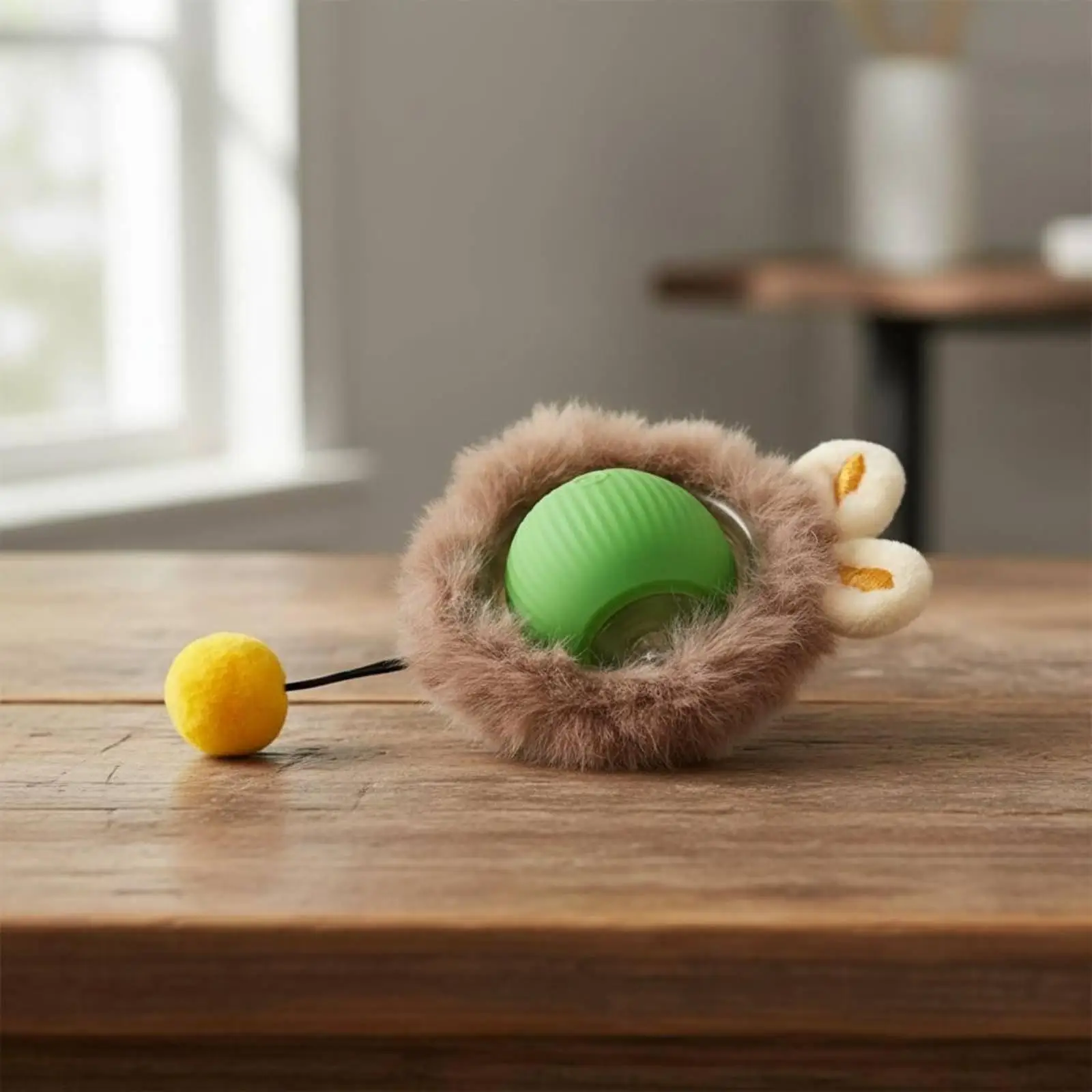 Cat Toy Ball with Plush Exterior and Inner Rolling Core for Solo Play Kitten Entertainment and Exercise